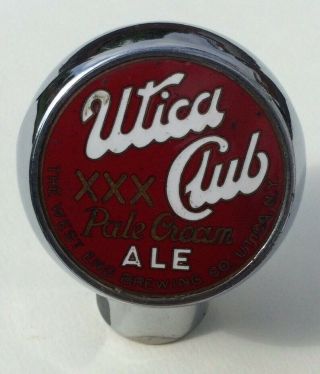 Utica Club Xxx Pale Cream Ale Chrome Ball Type Beer Tap Knob,  Utica Ny