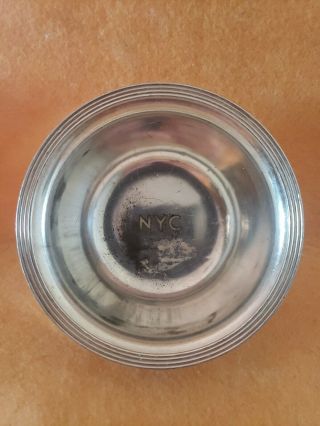 Vintage Antique York Central Railroad Silver Soldered 4 " Bowl Nyc