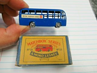 Vintage Moko Lesney Matchbox Gpw No 58 Bea Coach Bus & B3 Box