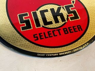 Vintage 1940 - 50s Sick ' s select beer sign prismatic n.  o.  s.  bastian bros.  9 