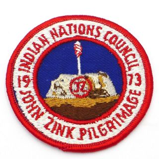 Vintage 1973 Boy Scout Indian Nations Council John Zink Pilgrimage Patch Bsa