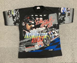 Vintage 1996 Dale Earnhardt The Intimidator Rules T - Shirt Nascar All Over Xl