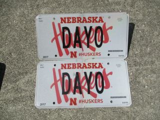 Nebraska Huskers Vanity License Plate Pair Dayo