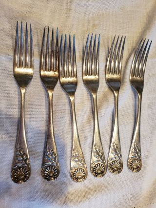 Wm Rogers 3 Set Of 6 Dinner Fork Silver Plated 7 "
