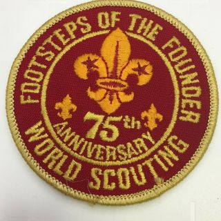 Bsa Boy Scouts Patch Footsteps Of The Founder 75th Anniversary World Scouting