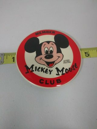 Vintage Disney Mickey Mouse Club Member 1960s 3.  5 " Pin Back,  Button Magic
