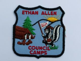 Vintage Ethan Allen Council Camps Vermont Vt Boy Scout Bsa Cut Edge Patch