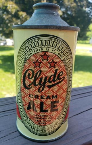 Clyde Cream Ale Low Profile Irtp Cone Top Beer Can