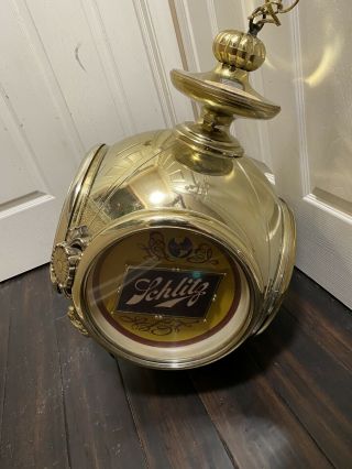 Vintage 1970’s Schlitz Rotating Beer Light Clock Holly Grail Sign Wow Large