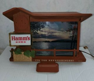 Rare Vintage Hamms Beer Dawn To Dusk Motion Lighted Sign