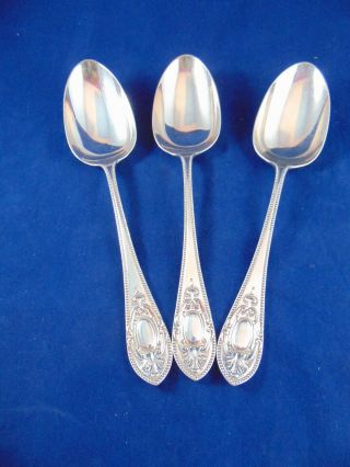 3 X Antique Silver Plated Serving Spoons James Ballantyne Glasgow 1861