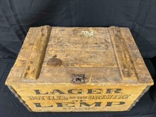 RARE PRE PRO WOOD BEER CRATE LEMP ST LOUIS LAGER BEER MISSOURI DATED 1913 2