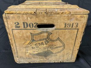 RARE PRE PRO WOOD BEER CRATE LEMP ST LOUIS LAGER BEER MISSOURI DATED 1913 6