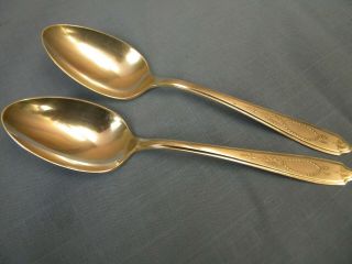 Empire Design F E Pretat Pair Antique 1921 Rogers & Bro Silver Plate Table Spoon