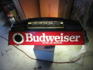 Budweiser Pool Table Light Beer Sign W Clocks Worlds Champion Clydesdale Team