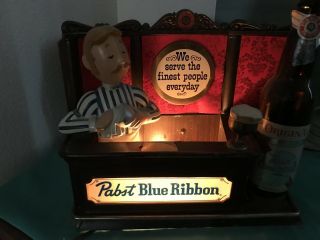 Pabst Blue Ribbon Beer Lighted Back Bar Sign Display Vintage Pbr Bartender