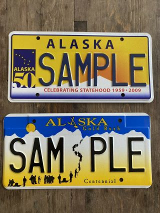 2009 Alaska Sample License Plates Statehood And Centennial