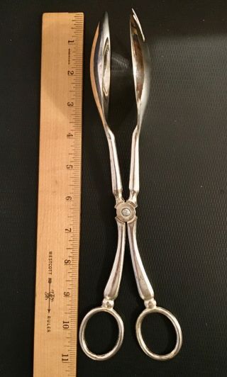 Vintage Italian Silverplate Scissors Type Salad/Serving Tongs - 11 inches 2