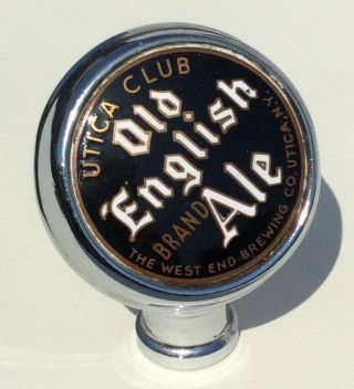 Utica Club Old English Ale Chrome Ball Style Tap Knob,  West End Brewing