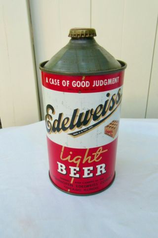 Edelweiss Light Beer Cone Top Beer Can - A Case Of Good Judgement Chicago