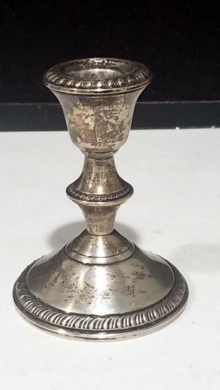 Vintage Poole 299 Gardoon Sterling Silver Candle Holder Weighted