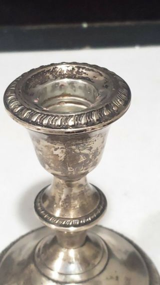 Vintage Poole 299 Gardoon Sterling Silver Candle Holder Weighted 2