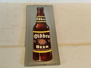 Vintage 1940 - 50s Oldbru Beer Prismatic Type Sign N.  O.  S.  Bastian Bros.