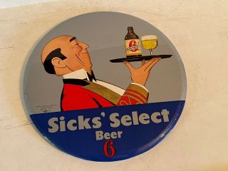 Vintage 1940 - 50s Sicks Select 6 Beer Prismatic Type Sign N.  O.  S.  Bastian Bros.  9 "