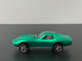 Vintage 1968 Hot Wheels Redline Green Custom Corvette - 5