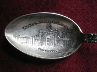 Welcome Arch & Union Depot,  Denver,  Colorado Sterling Souvenir Spoon