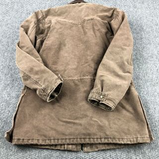 VTG Carhartt C52 CHT Brown Blanket Lined Chore Barn Ranch Coat Mens Size Small 2