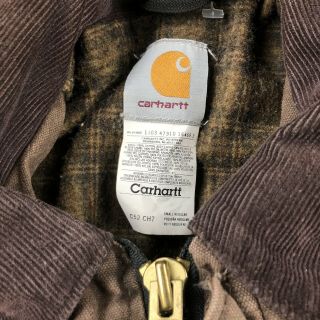 VTG Carhartt C52 CHT Brown Blanket Lined Chore Barn Ranch Coat Mens Size Small 3