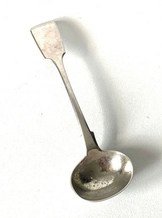Antique 1856 Victorian Solid Sterling Silver Large Condiment Spoon - W.  R.  Smily