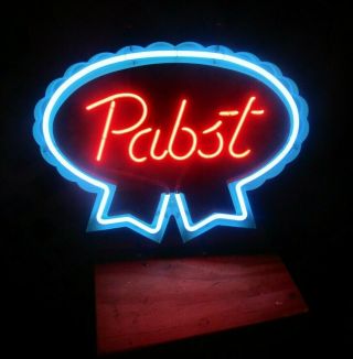 Vintage Pabst Blue Ribbon 20” X 21” Vintage Neon Sign