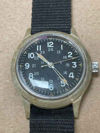 Vintage Benrus Mil - W - 46374 Us Military Watch Mar 1969 Vietnam Era Repair