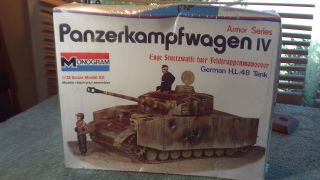 Vintage Monogram German " Panzerkampfwagen Iv " Tank 1/32 Scale Model Kit