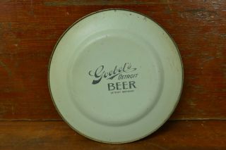 Vintage Dresdan Vienna Art Plate GOEBEL’S Detroit Beer Tin Tray Sign - Meek Co 2