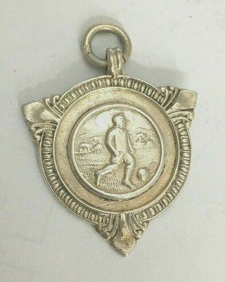 Vintage Sterling Silver Football Fob Medal 1943