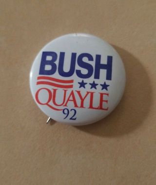 1992 George H.  W.  Bush Quayle Campaign Pin Pinback Button Political Presidential