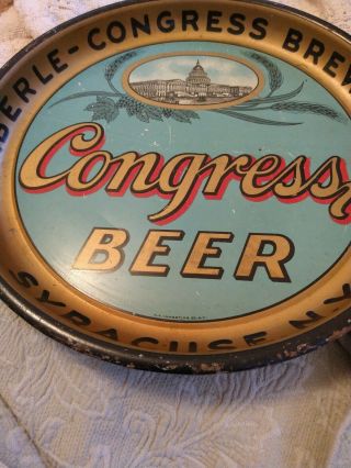 HABERLE Congress Beer 12 3/4” Tray Early Syracuse NY 3