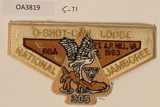 Boy Scout Oa 265 O - Shot - Caw Lodge 1993 National Jamboree Flap S31