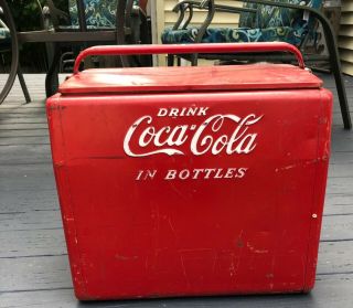 Coca Cola Cooler Vintage Ice Chest With Magazines
