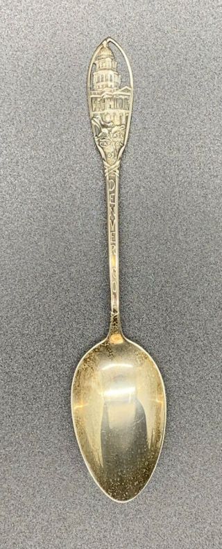 Vintage Denver Colorodo Sterling Silver Souvenir Spoon State Capitol 5.  5” Long