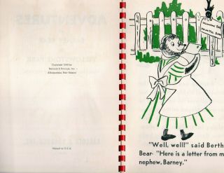 Vintage Booklet Adventures of Barney Bear in Yellowstone Park Anne Wolfson 1949 3