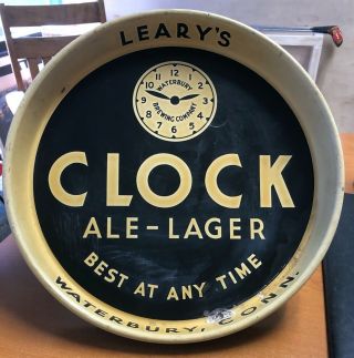 Leary’s Clock Ale - 1930’s Beer Spinner Tray - Waterbury Brewing Company