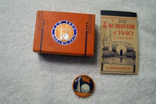 1939 York Worlds Fair Admission Tickets Dawn Of A Day Pin Card Box