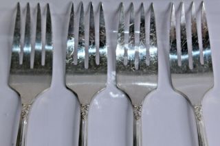 Wm A Rogers A1 Oneida Ltd Rosalie Pattern 1938 Silver Plate Salad Forks X 4 2