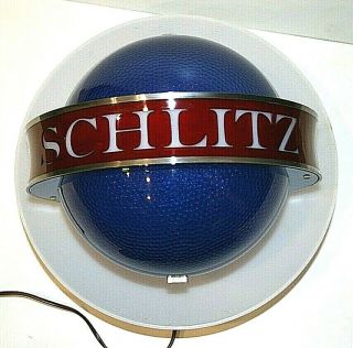 Schlitz Beer Rotating Globe Wall Mount Advertising Display