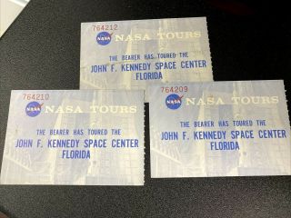 Vintage Kennedy Space Center Nasa Tours Ticket Stub Set Of 3 (66)