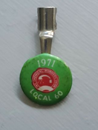 Vintage Chemical Workers Union Local 60 1971 Pencil Clip Pocket